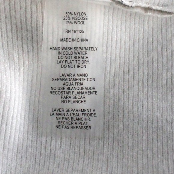 Liquid by SIONI Gray & Ivory Nylon Viscose & Wool  Oversized Sweater M - Picture 4 of 8